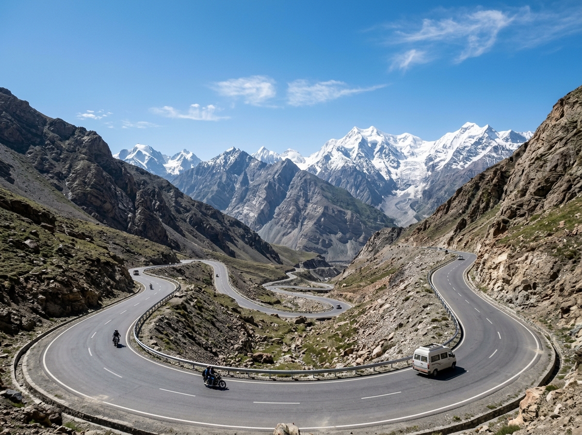 Mountain travel moment
